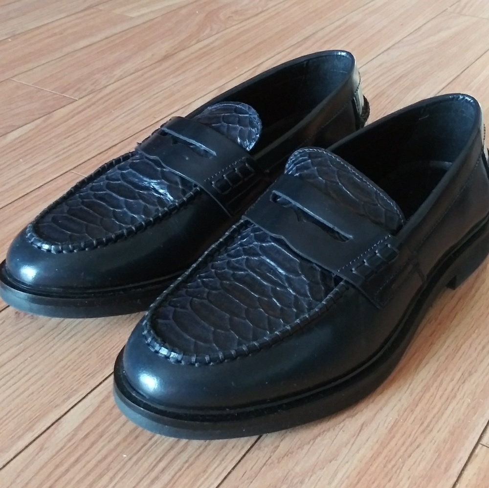 Men's Zara Leather Croc Loafers